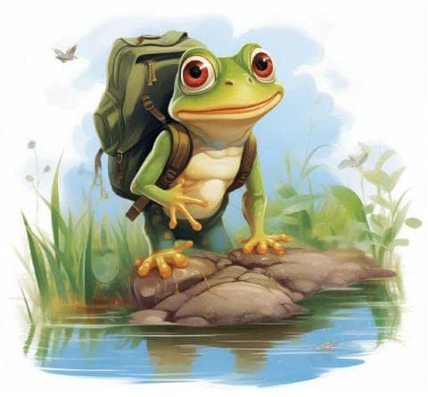 der kleine Frosch Fred mit dem grünen Rucksack auf Abenteuer - Kinderbuchvorstellung
